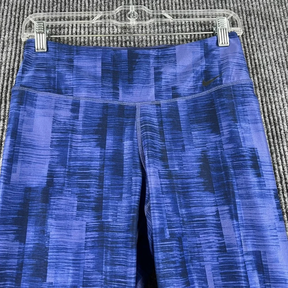 Nike Leggings Womens Small Blue Activewear Workout Gym Lifting Running Dri-Fit
